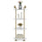 Corner Bookshelf with Storage, Wall Mount Pipe Open Shelves, White Corner Shelf Stand, Gold Metal Décor Bookcase , Modern Shelf Organizer Display Stand Rack for Bedroom, Bathroom, Home, Office, Living Room 6090-CS303WGD/6090-CS404WGD/6090-CS505WGD