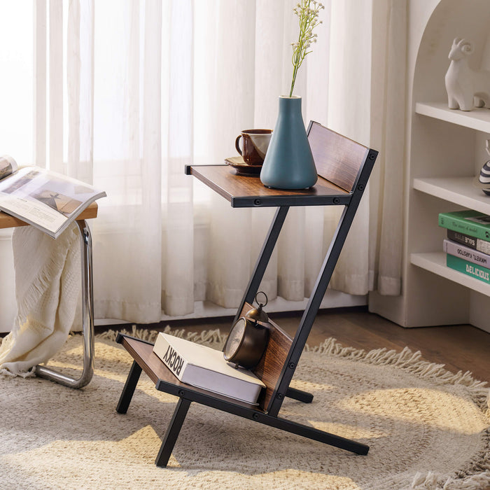Slim end deals table with storage