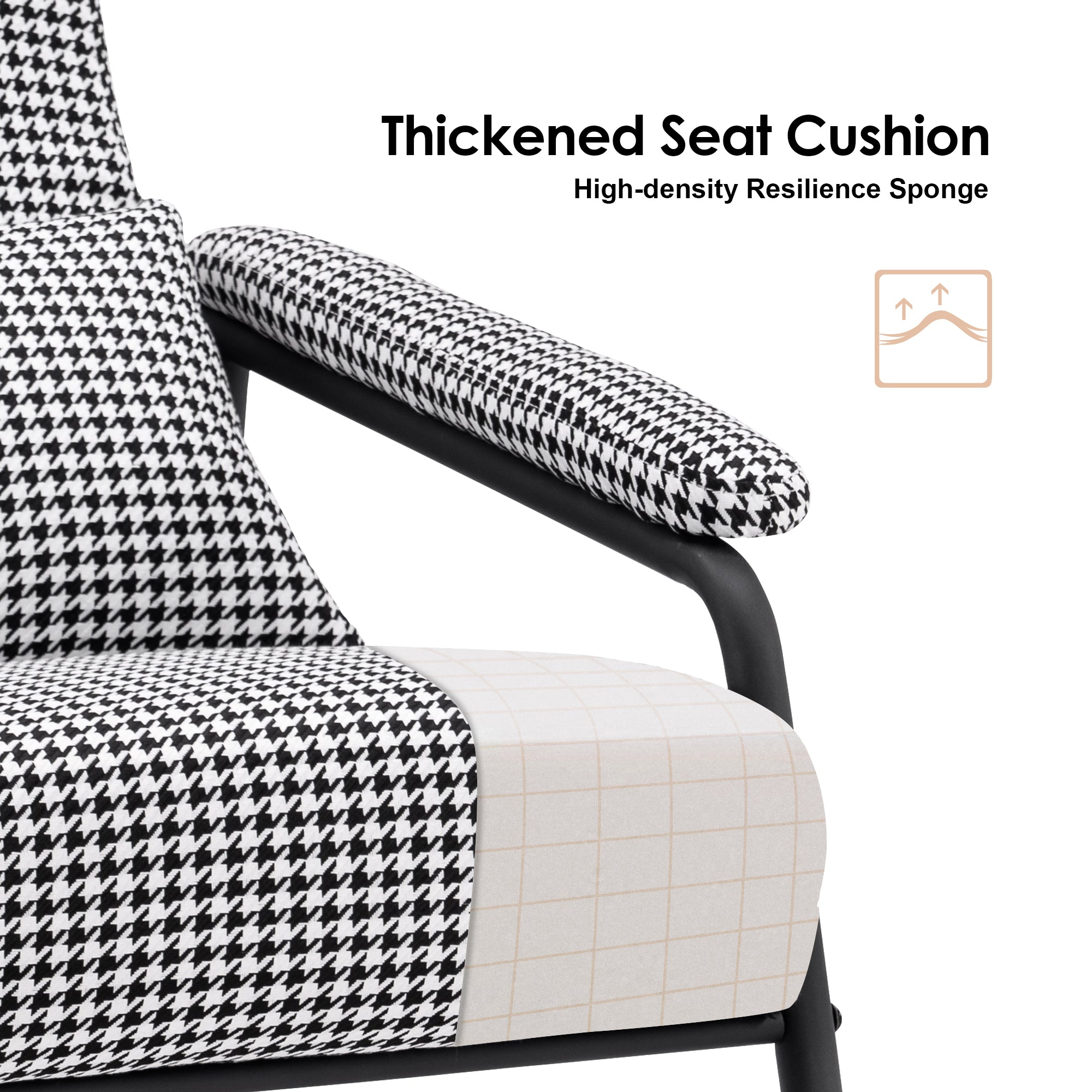 Accent Chair with Ottoman, Fabric 4123