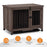 Mcombo Wooden Dog Crate Furniture End Table with Door, No Assembly Portable Foldable Pet Crate Dog Kennel Indoor with Removable Tray