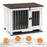 Mcombo Wooden Dog Crate Furniture End Table with Door, No Assembly Portable Foldable Pet Crate Dog Kennel Indoor with Removable Tray