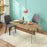 Mcombo Modern White Dining Table, High Glossy Dining Room Table for 4/6, Small Glass Desk