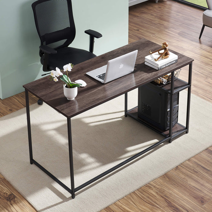 Mcombo Computer Desk with Shelves, Office Desk for Living Room,Small Desk with Storage Space 6090-WHALE