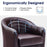 Mcombo Accent Club Chair, Barrel Chair with Ottoman, Faux Leather Arm Chair for Living Room Bedroom, Small Space 4022