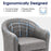 Mcombo Accent Club Chair, Barrel Chair with Ottoman, Faux Leather Arm Chair for Living Room Bedroom, Small Space 4022