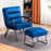 Mcombo Accent Chair with Ottoman, Velvet Modern Tufted Curved Backrest Club Chair, Upholstered Leisure Chairs with Metal Legs for Bedroom Living Room 4750/4747