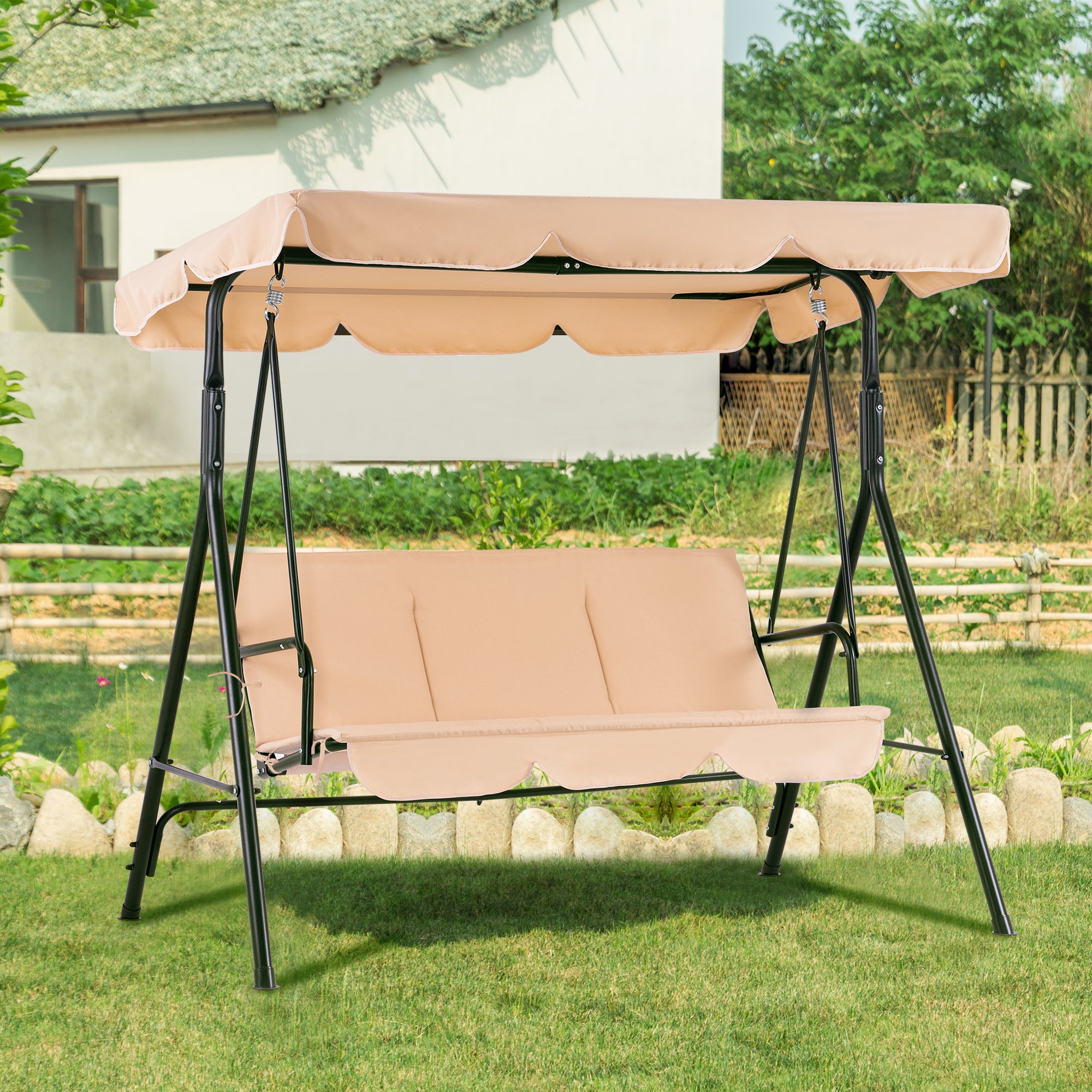3 person outdoor swing online