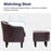 MCombo Accent Club Chair, Barrel Chair with Ottoman, Faux Leather Arm Chair for Living Room Bedroom, Small Space 4022