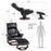 Mcombo Recliner with Ottoman Reclining Chair with Massage and Lumbar Pillow, 360 Degree Swivel Wood Base, Faux Leather 9068