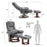 MCombo Recliner with Ottoman Chair Accent Recliner Chair with Vibration Massage, 360 Degree Swivel Wood Base, Faux Leather 9096