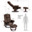 MCombo Fabric Recliner Massage Chair with Ottoman, Swivel Chair with Wood Base, for Living Reading Room Bedroom, 9099