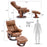 MCombo Recliner with Ottoman Reclining Chair with Massage and Lumbar Pillow, 360 Degree Swivel Wood Base, Faux Leather 9068