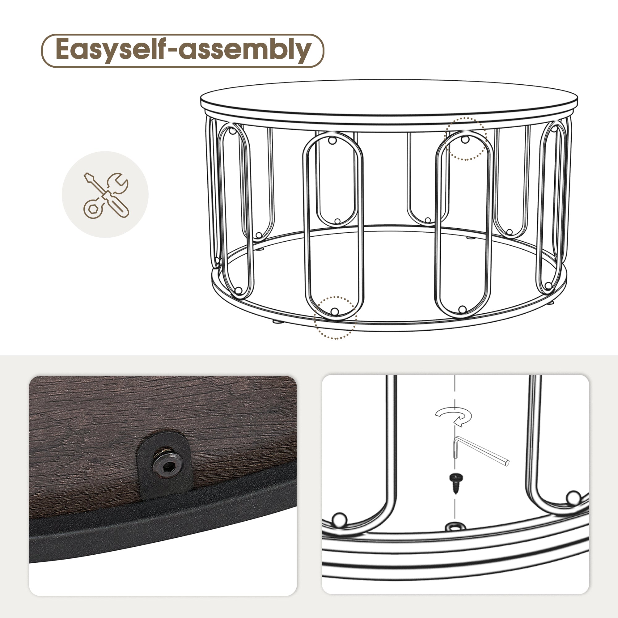 Round Coffee Table, Orchid-S32