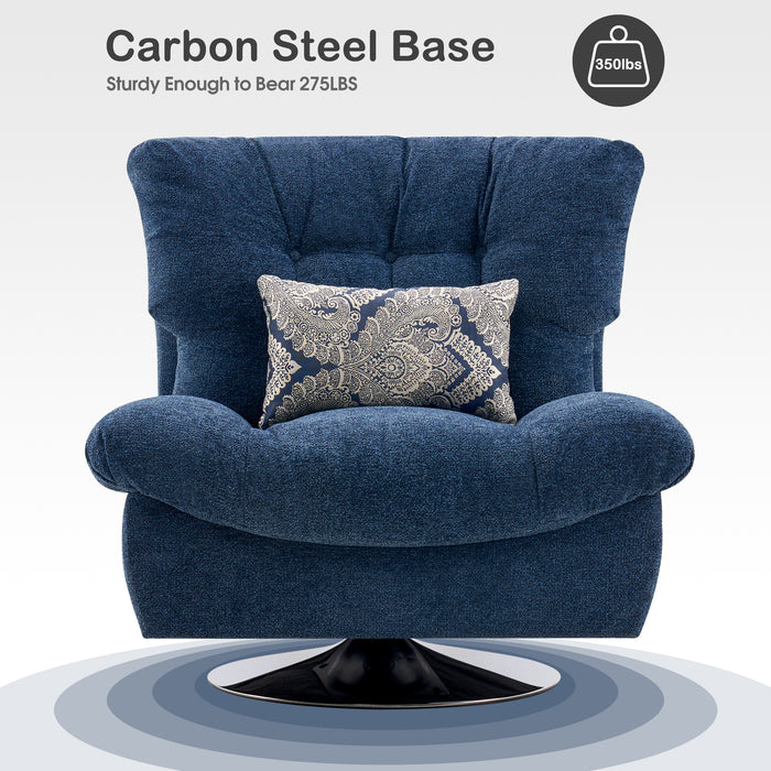Mcombo Modern Swivel Accent Chairs, Button-Tufted Slipper Chair, Chenille Upholstered Wingback Leisure Sofa Chair for Living Room Bedroom LW753