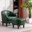 Mcombo Accent Club Chair, Barrel Chair with Ottoman, Faux Leather Arm Chair for Living Room Bedroom, Small Space 4022