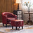 Mcombo Accent Club Chair, Barrel Chair with Ottoman, Faux Leather Arm Chair for Living Room Bedroom, Small Space 4022