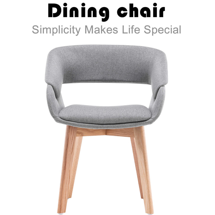 Mcombo Modern Living Dining Room Accent Arm Chairs Set of 2 Linen Fabric  6090-9133