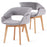 Mcombo Modern Living Dining Room Accent Arm Chairs Set of 2 Linen Fabric  6090-9133