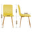 Mcombo Modern Dining Chair Velvet Small Desk Side Chair Mid Century Upholstered Armless Chair for Living Dining Room Kitchen Home Office (Yellow) 6090-GD914Y