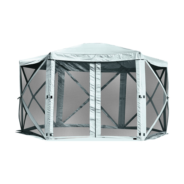 Mcombo Gazebo Tent Pop-Up Portable 6-Sided Hub Durable Screen Tent (6-8 Person) 6052-1024W-6PC