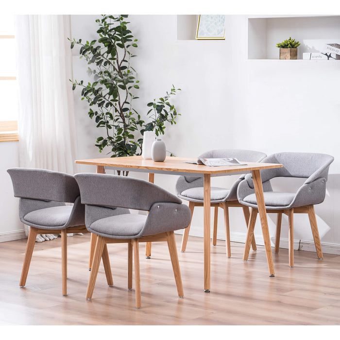 Mcombo Modern Living Dining Room Accent Arm Chairs Set of 2 Linen Fabric  6090-9133