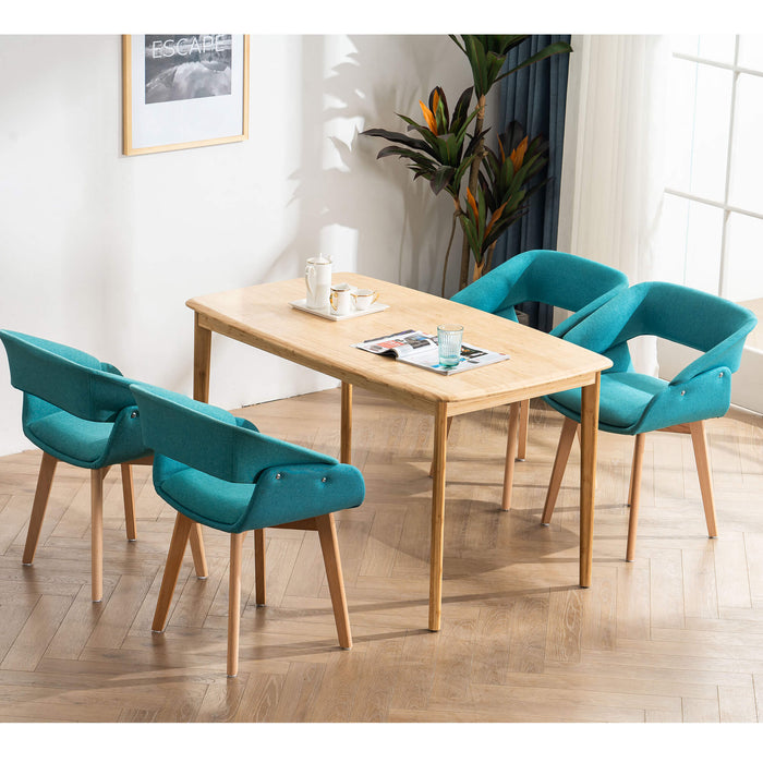 Mcombo Modern Living Dining Room Accent Arm Chairs Set of 2 Linen Fabric  6090-9133