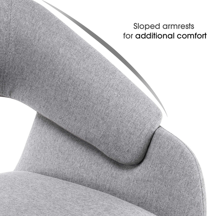 Mcombo Modern Living Dining Room Accent Arm Chairs Set of 2 Linen Fabric  6090-9133