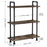 Mcombo Industrial Bookshelf Wood & Metal Bookcase, Rustic Plant Shelf Storage Rack Vintage Kitchen Shelves, Wide Modern Open Display Shelf Heavy Duty Pipe Book Cases Farmhouse Etagere BS505/404/303BLK