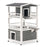 Mcombo Wooden Cat House Outdoor/Indoor, 2-Story Catio Cat Shelter Kitty House for Feral Cats, Stray Cats, Pet, Grey 6012-1468EY