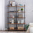 Mcombo Industrial Bookshelf Metal Bookcase, Cube Storage Shelf Plant Shelf Vintage Wooden Shelves, Farmhouse Etagere Heavy Duty Display Oak Shelf 6090-PIPE-WT