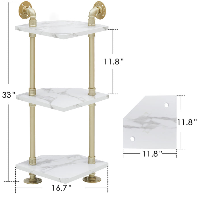 White Marble Corner Bath Shelf