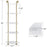 Corner Bookshelf with Storage, Wall Mount Pipe Open Shelves, White Corner Shelf Stand, Gold Metal Décor Bookcase , Modern Shelf Organizer Display Stand Rack for Bedroom, Bathroom, Home, Office, Living Room 6090-CS303WGD/6090-CS404WGD/6090-CS505WGD