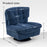 Mcombo Modern Swivel Accent Chairs, Button-Tufted Slipper Chair, Chenille Upholstered Wingback Leisure Sofa Chair for Living Room Bedroom LW753