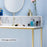 Makeup Vanity, White Wooden Marble Pattern Vanity Desk, Makeup Desk with Removeable Vanity Mirror, Bookshelf, for Girls’ Dressing, Work and Study, Vanity Table for Bedroom 6090-MAKEUP-4576GW/6090-MAKEUP-1575GW