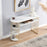 Console Table for Entryway, Gold Entryway Table with Storage, Narrow Long Sofa Table for Living Room, Entryway, Hallway, White Long Accent Table with Faux Marble Veneer (White) 6090-MAKEUP-2256GW