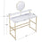 Makeup Vanity, White Wooden Marble Pattern Vanity Desk, Makeup Desk with Removeable Vanity Mirror, Bookshelf, for Girls’ Dressing, Work and Study, Vanity Table for Bedroom 6090-MAKEUP-4576GW/6090-MAKEUP-1575GW